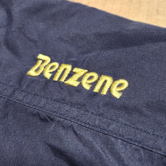 Benzene Men's Button-Up Navy Blue Shirt XL Addicted To Speed 100% Polyester - Picture 5 of 10